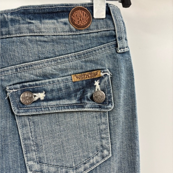 Deadstock Vintage Y2K 2000s midi blue jean raw hem fringe denim skirt sz 29 NWT - Picture 8 of 16